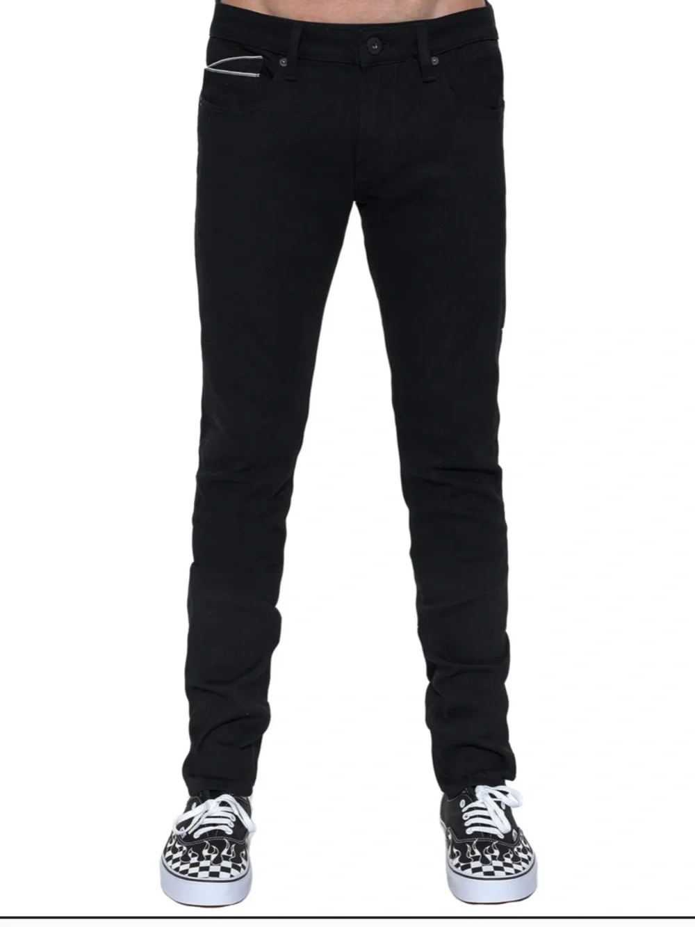Cult Of Individuality 3M PUNK SUPER SKINNY MOTO IN MATRIX BLACK JEANS